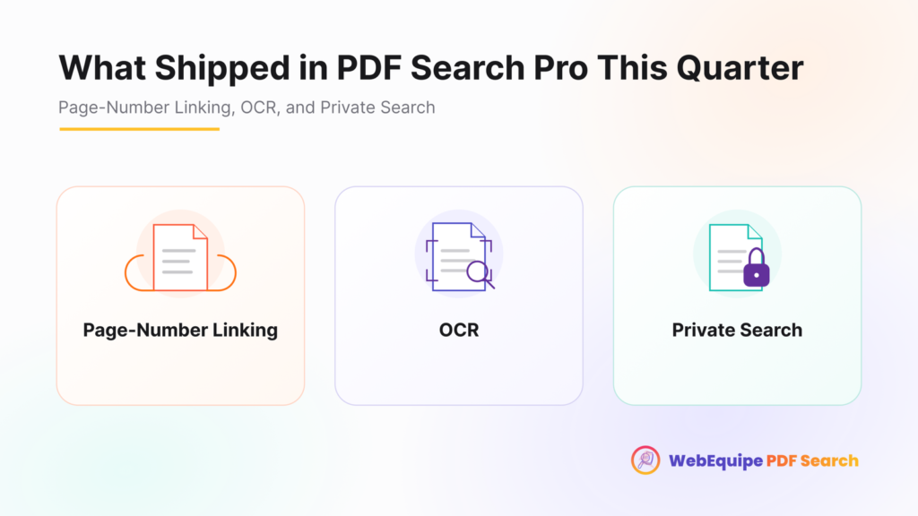 What Shipped in PDF Search Pro This Quarter